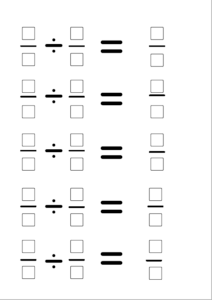 dividing fractions math game for 6th graders