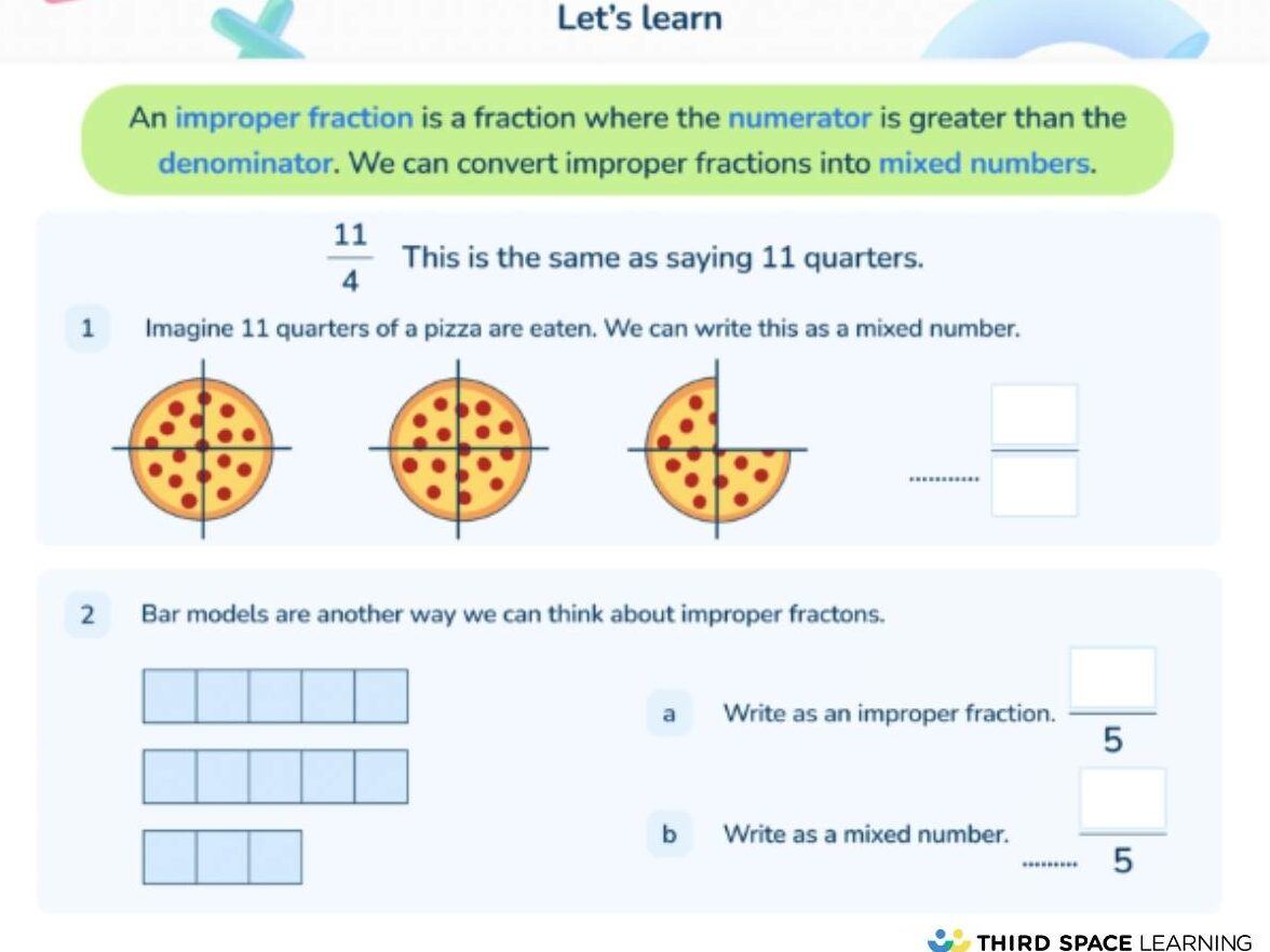improper fractions slide