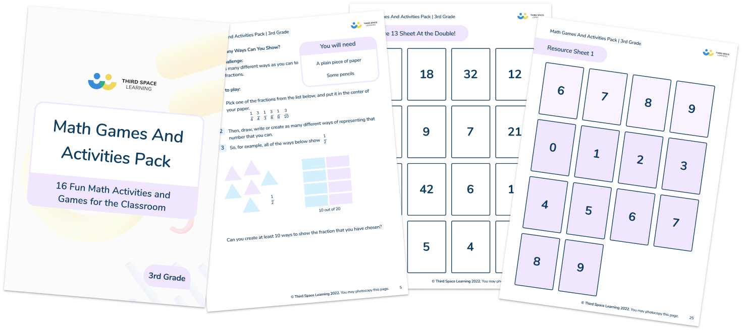 17 Fun Math Games And Activities Pack For 3rd Grade Third Space Learning