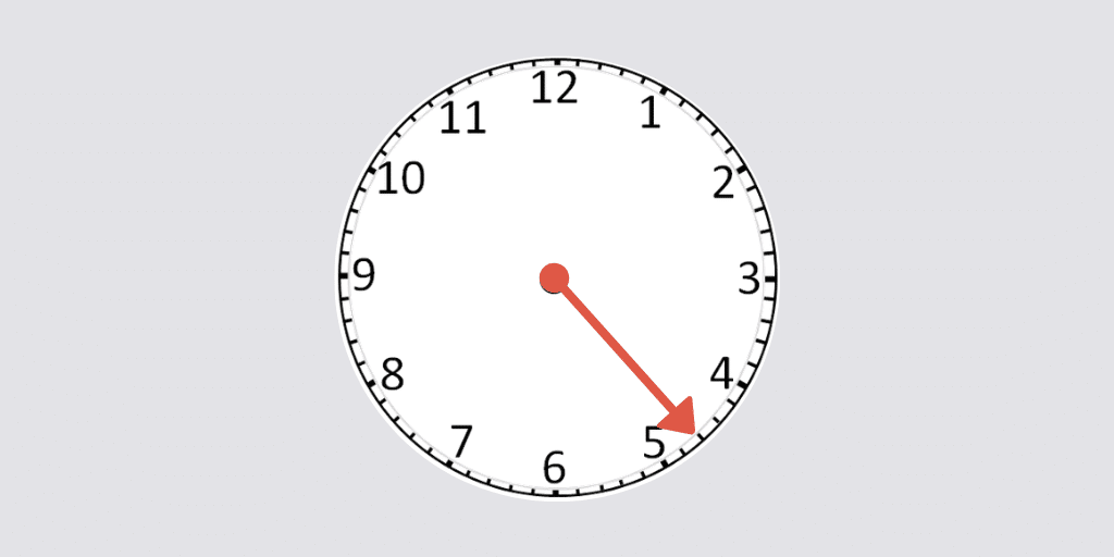 Analogue clock minutes hand