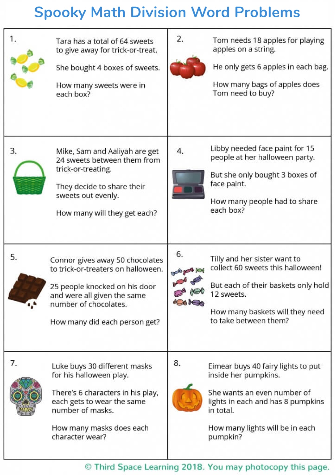 halloween maths problem solving