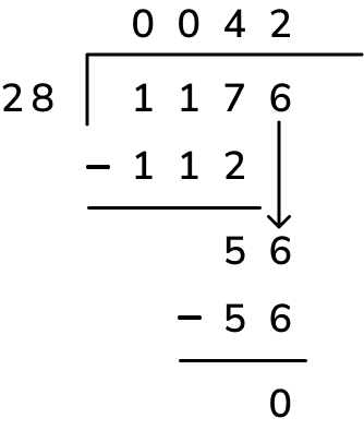 long division example for easy long division question