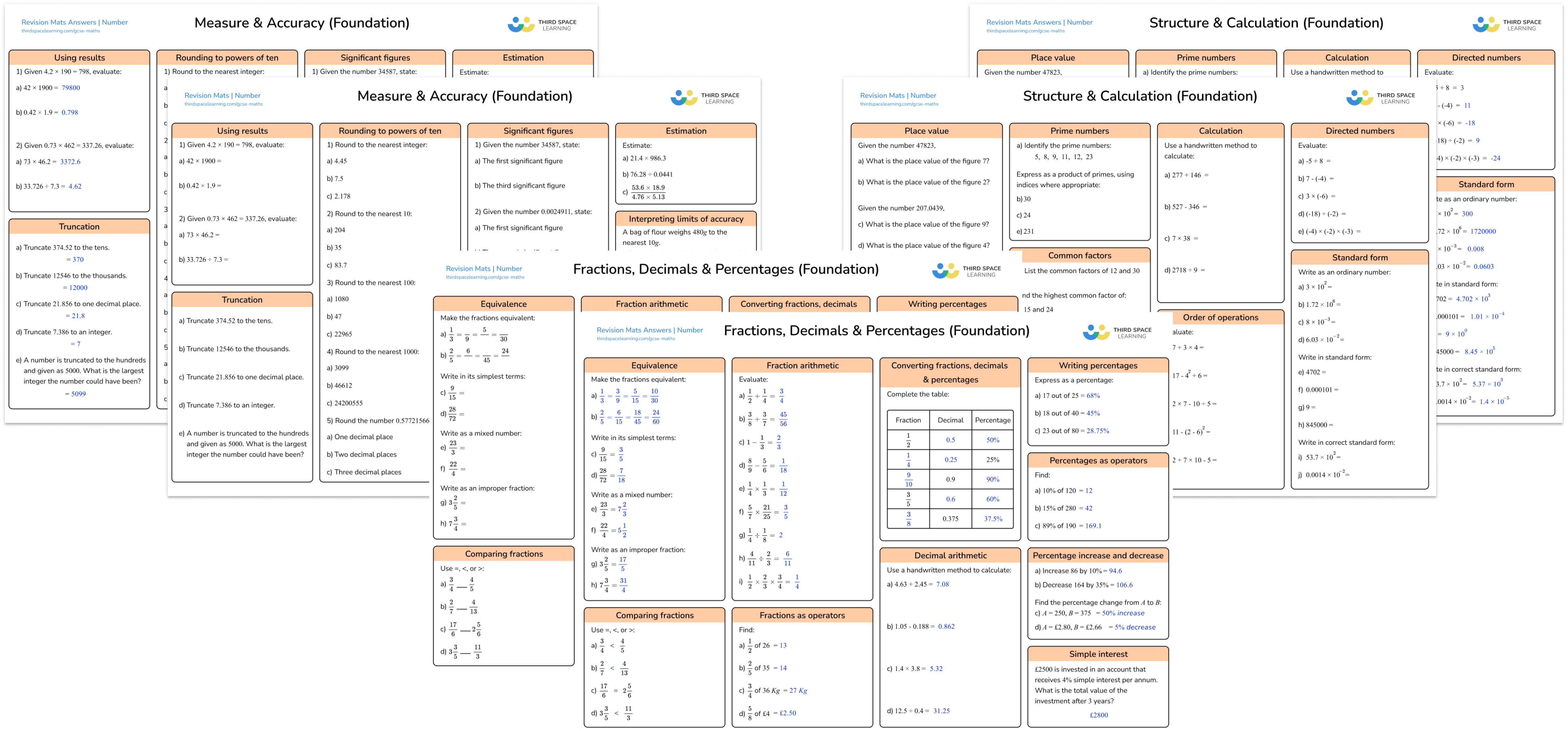 free-gcse-number-revision-mats