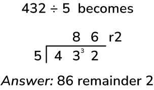 short division example with remainder