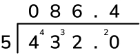 short division with remainder expressed as a decimal