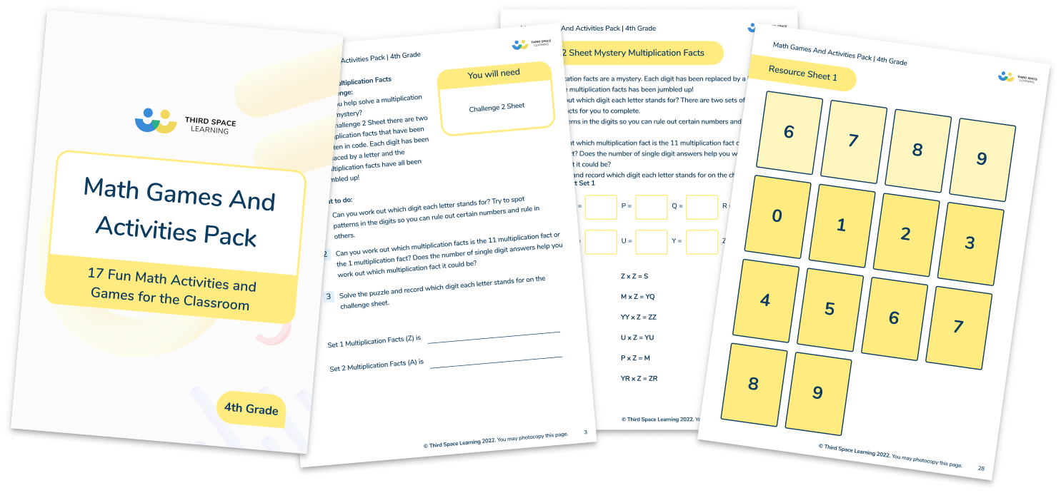 17 Fun Math Games And Activities Pack For 4th Grade Third Space Learning