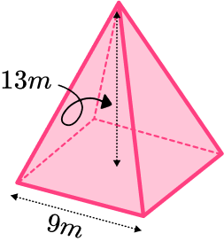 Volume of square based pyramid example 1