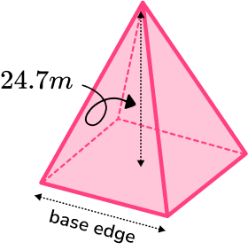 Volume of square based pyramid example 6