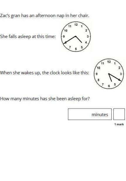 example analogue clock-based question