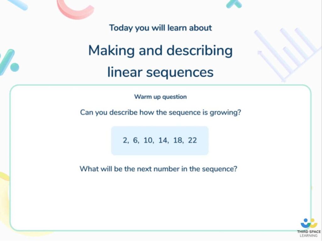 tsl lesson slide on linear sequences