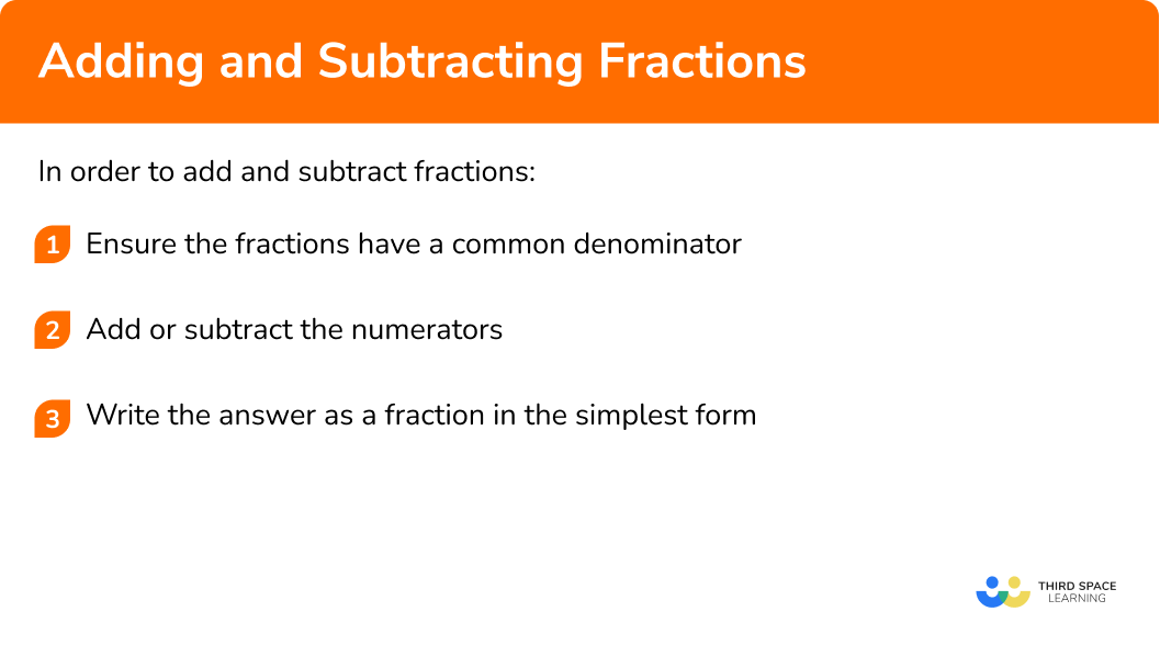 Explain how to add and subtract fractions