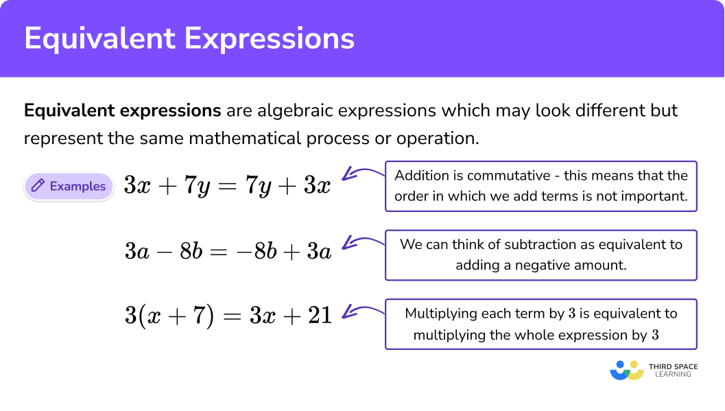 Equivalent Expressions GCSE Maths Steps Examples