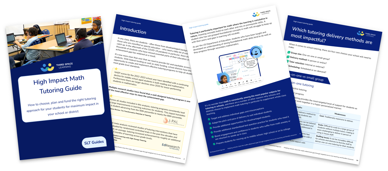 High Impact Tutoring Guide for Schools