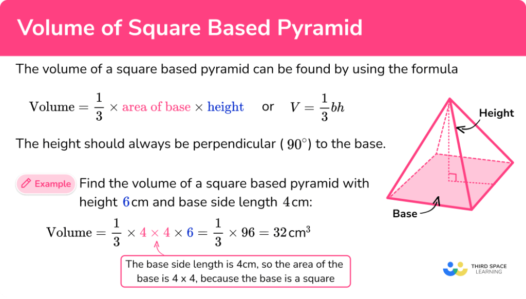 Volume Of Square Based Pyramid Gcse Maths Complete Guide 6918