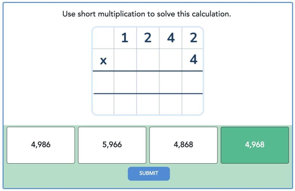 hinge question multiplying with multiple choice