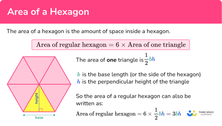 Area Of A Hexagon - GCSE Maths - Steps, Examples & Worksheet