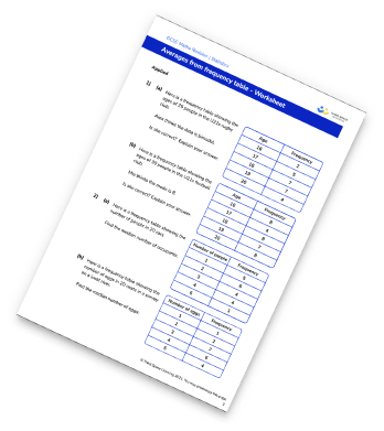 Averages From Frequency Table Worksheet