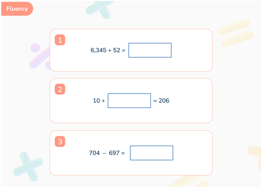 Third Space Learning SATs fluency starter 