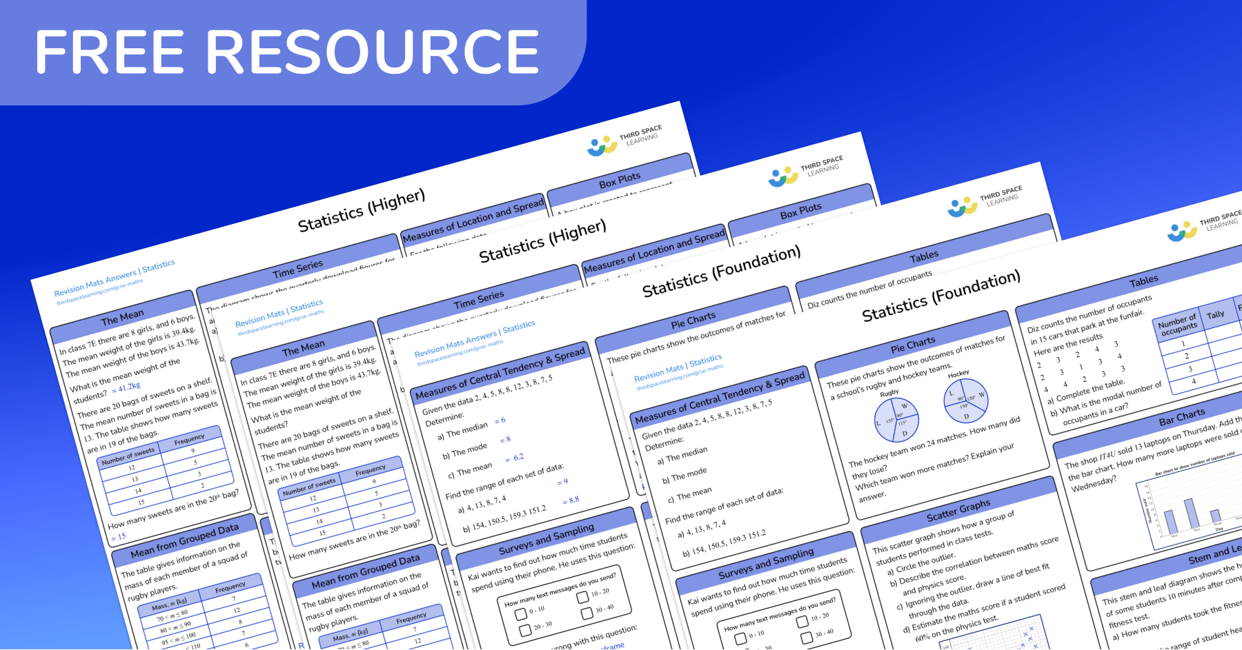 [FREE] GCSE Statistics Revision Mats