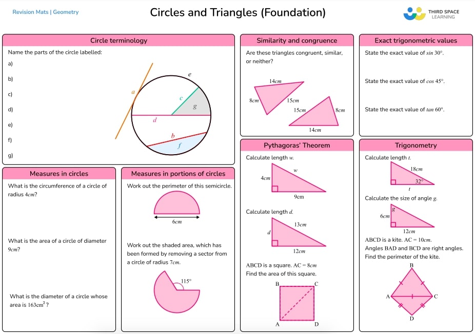 circles maths mat foundation