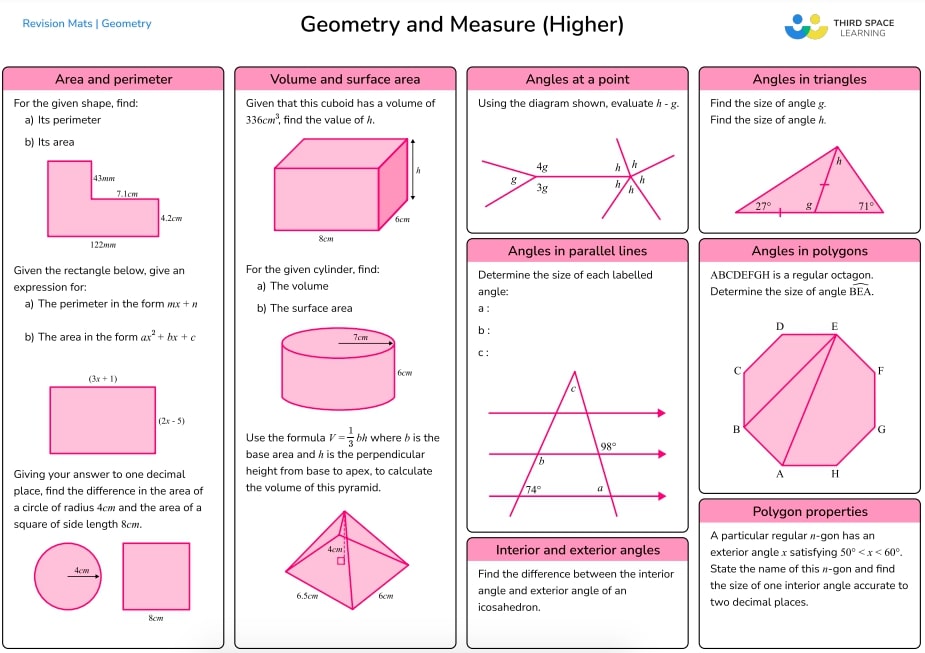 measure maths mat higher