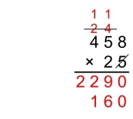 standard algorithm multiplication 7