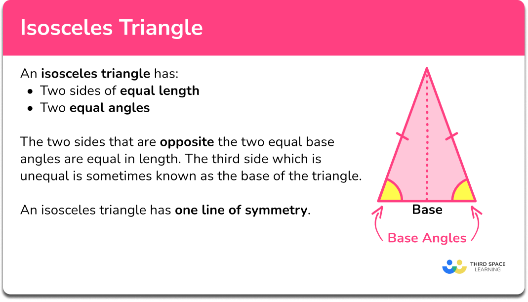 Isosceles Triangle GCSE Maths Steps Examples Worksheet