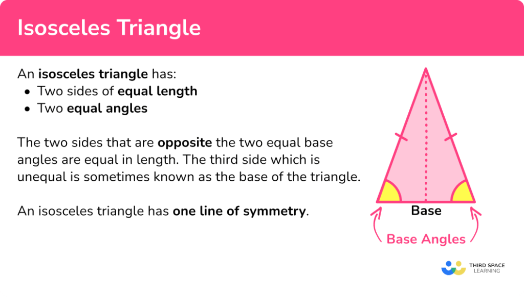 Isosceles Triangle Gcse Maths Steps Examples And Worksheet 1424