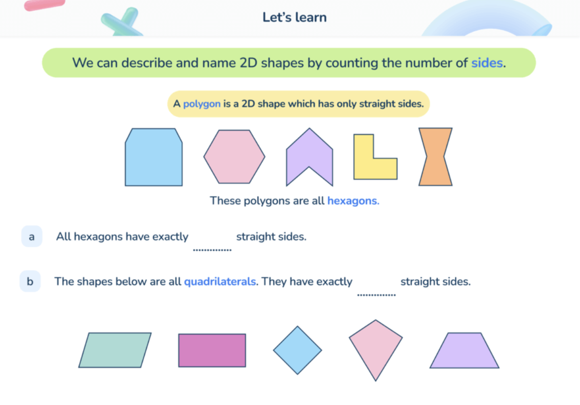 Third Space Learning AI tutoring lesson slide on shape