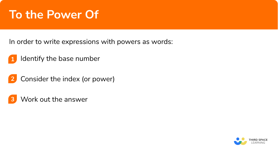 Explain how to describe powers