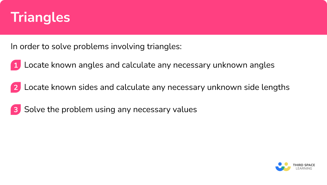 Explain how to answer questions involving triangles