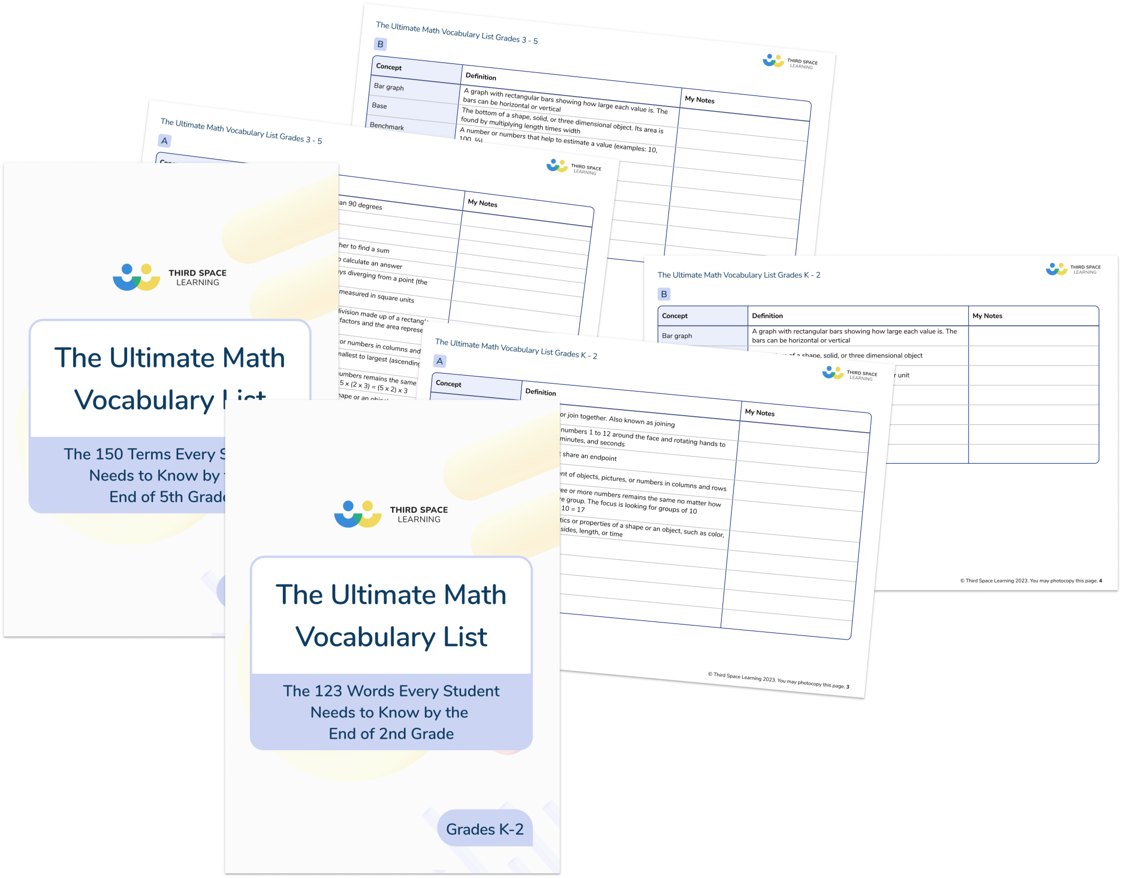 Ultimate Math Vocabulary Lists