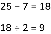 multi-step question subtraction and division