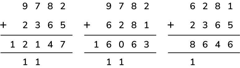 long addition example
