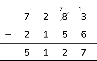 long subtraction example