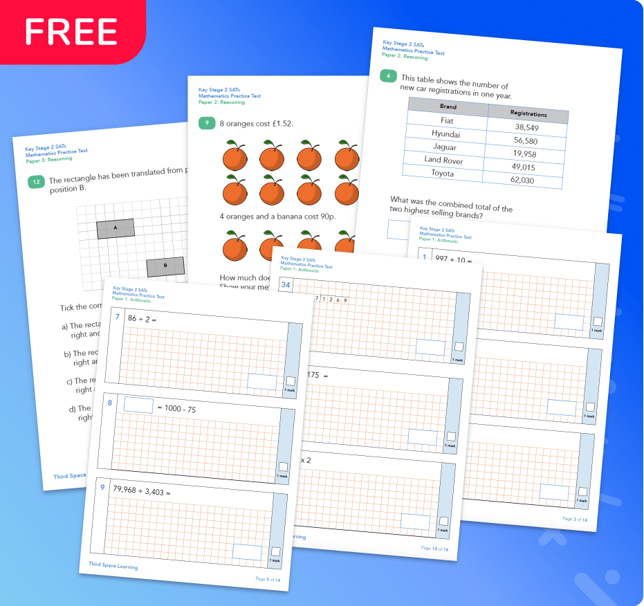 6 FREE KS2 SATs Papers Maths