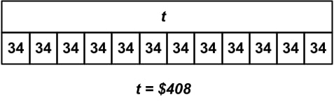 strip diagram money problem answer 1
