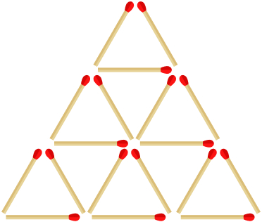 match sticks arranged in triangles