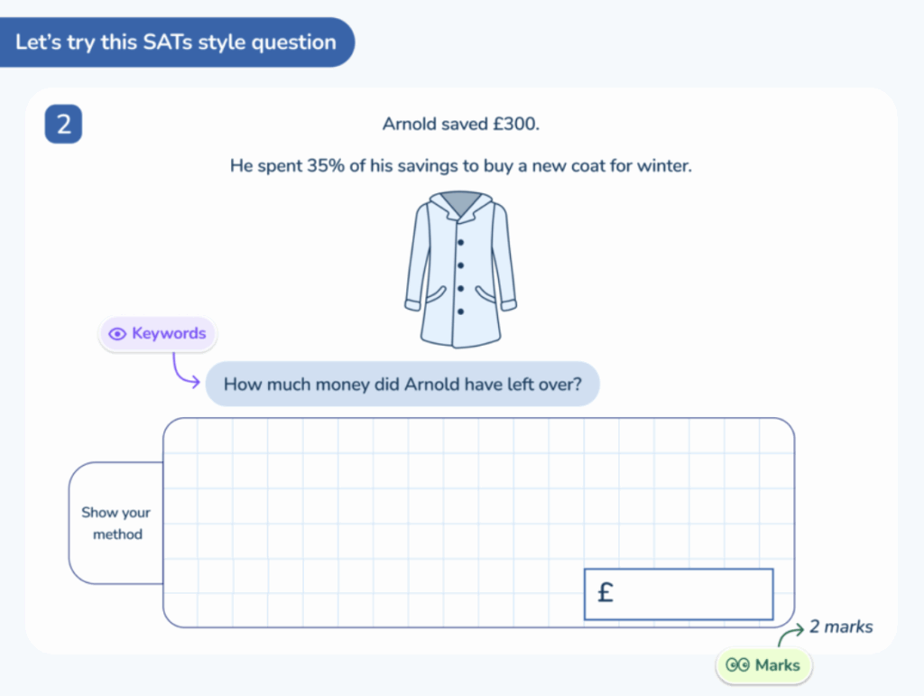 Third Space Learning SATs style question