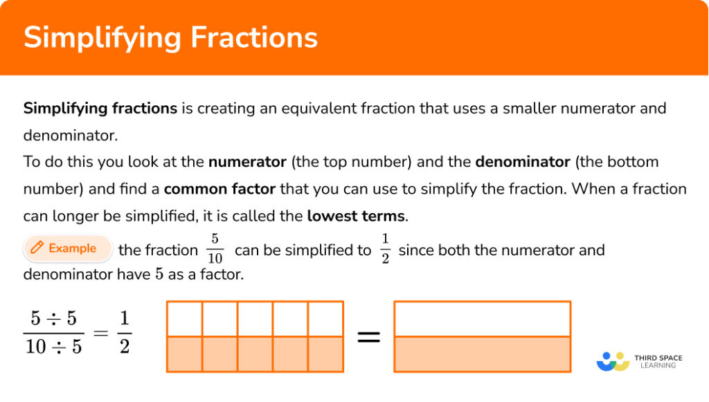 Simplifying Fractions Math Steps And Examples