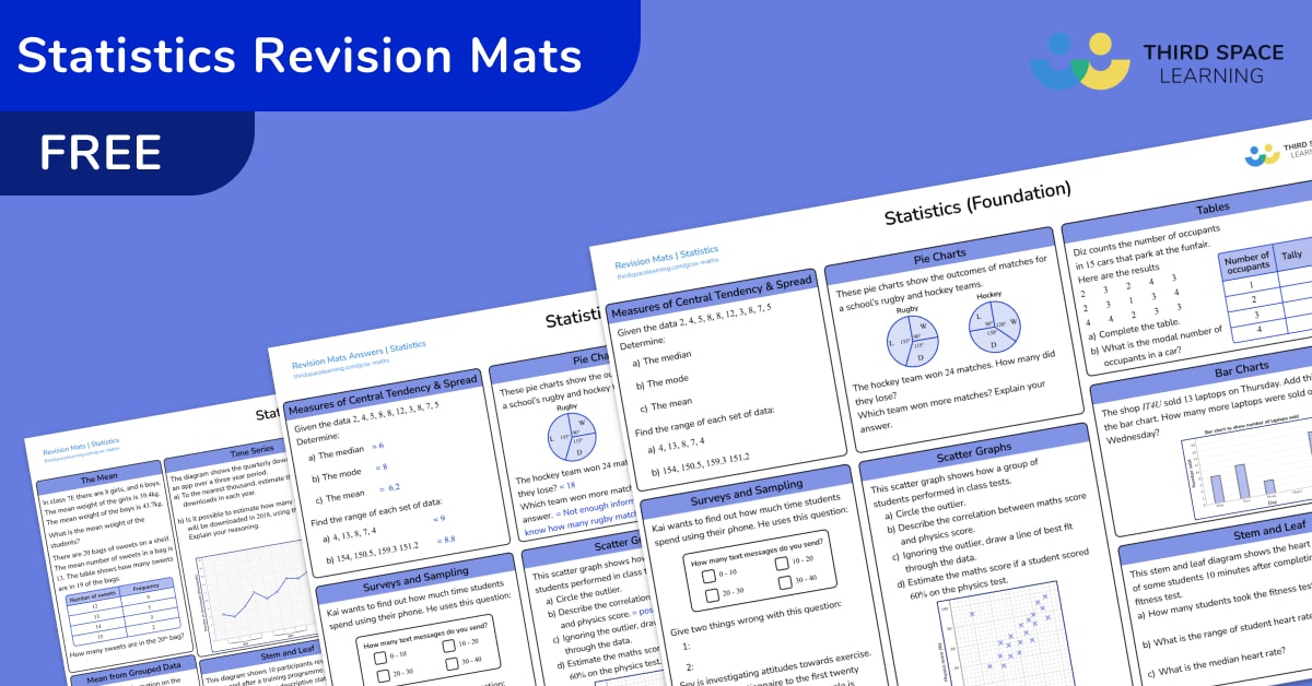 [FREE] GCSE Maths Statistics Revision Mats - Third Space Learning