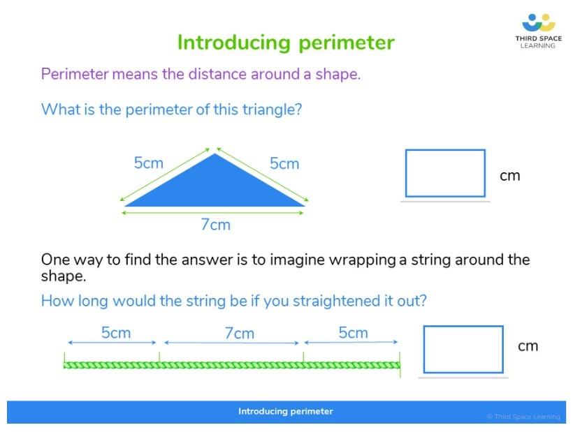 Example of a Third Space Learning Year 3 perimeter lesson slide