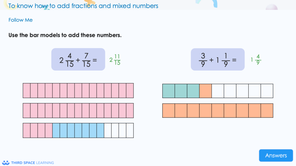 fraction addition questions