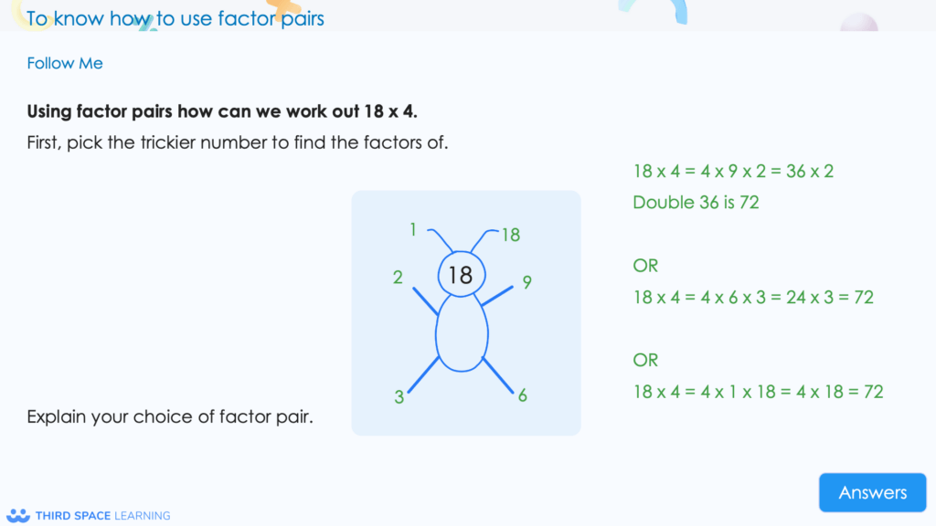 multiplication question with diagram