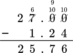 Adding And Subtracting Decimals practice question 5