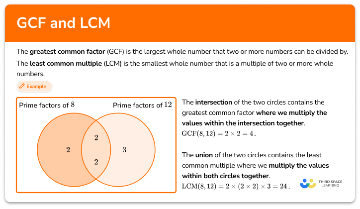 GCF And LCM Elementary Math Steps Examples Questions