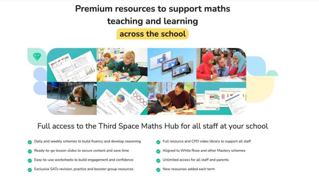 Third Space Learning's online maths hub, free for all schools receiving maths tutoring with Third Space Learning.