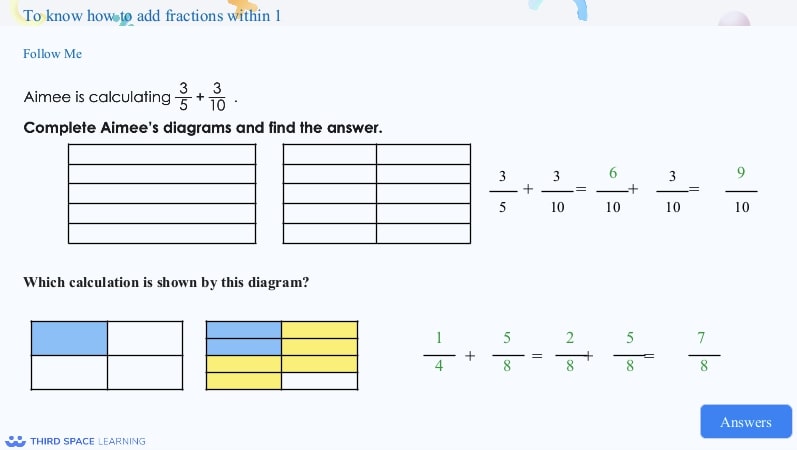 fraction addition slide