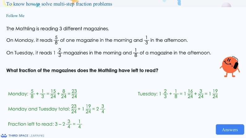 fractions question slide