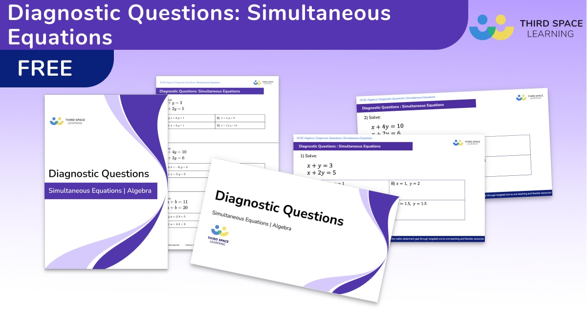 Third Space Learning Simultaneous Equations